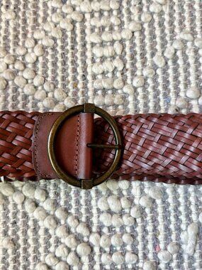 Wide Brown Leather Braided Banana Republic belt